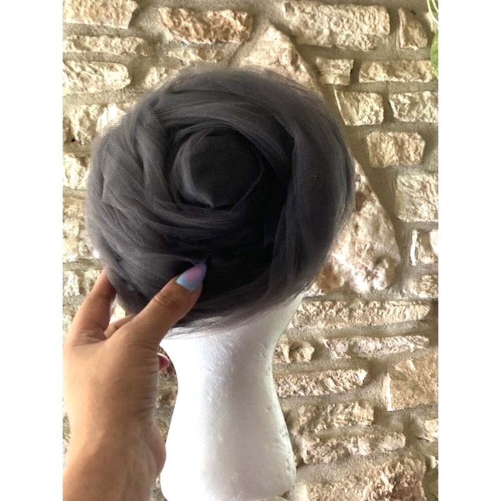 50s Gray Tulle Calot Hat - Marshall Field & Company Chicago